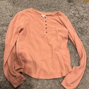women’s soft light pink long sleeve top